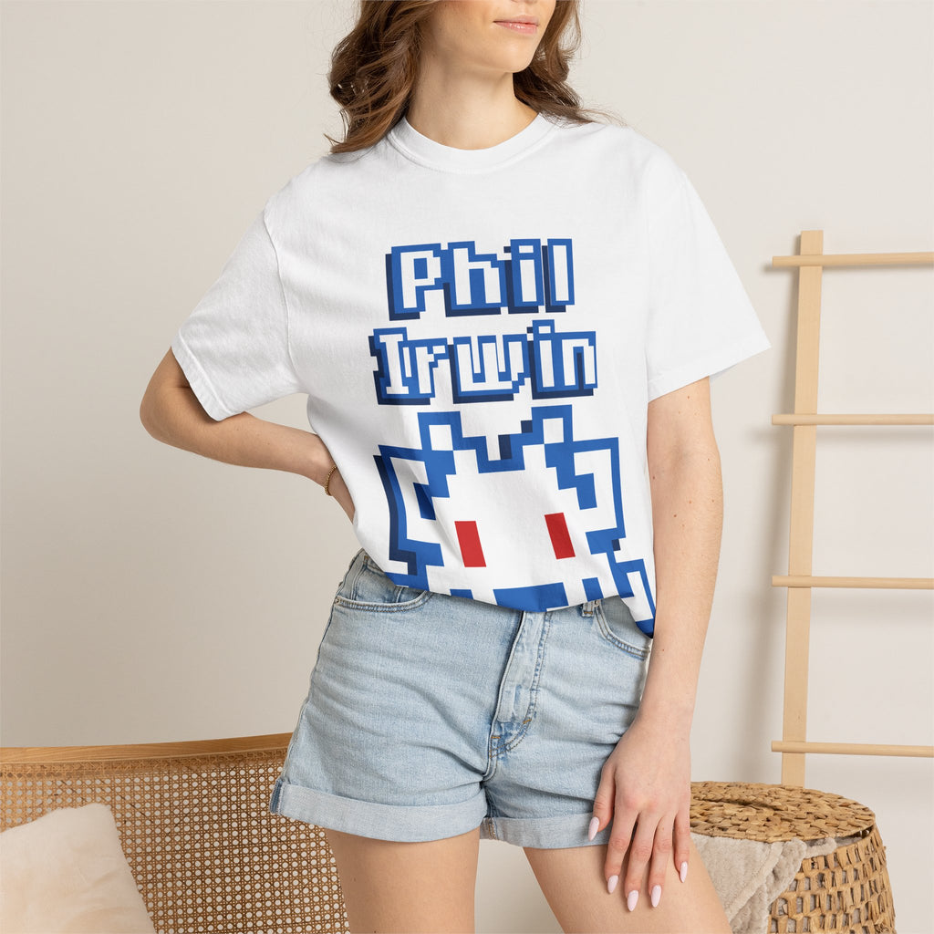 Phil Irwin Pixel Alien T-Shirt (Blue & White)
