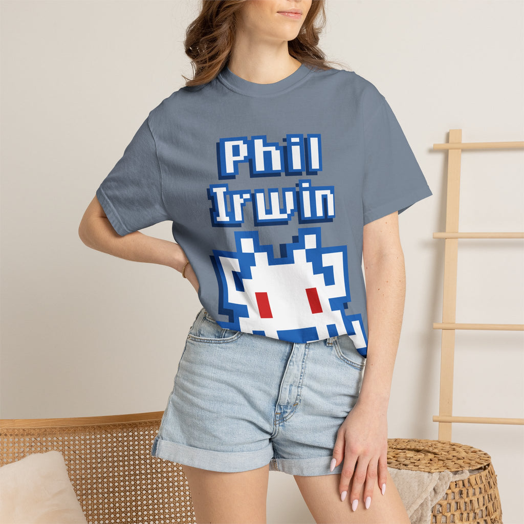 Phil Irwin Pixel Alien T-Shirt (Blue & White)