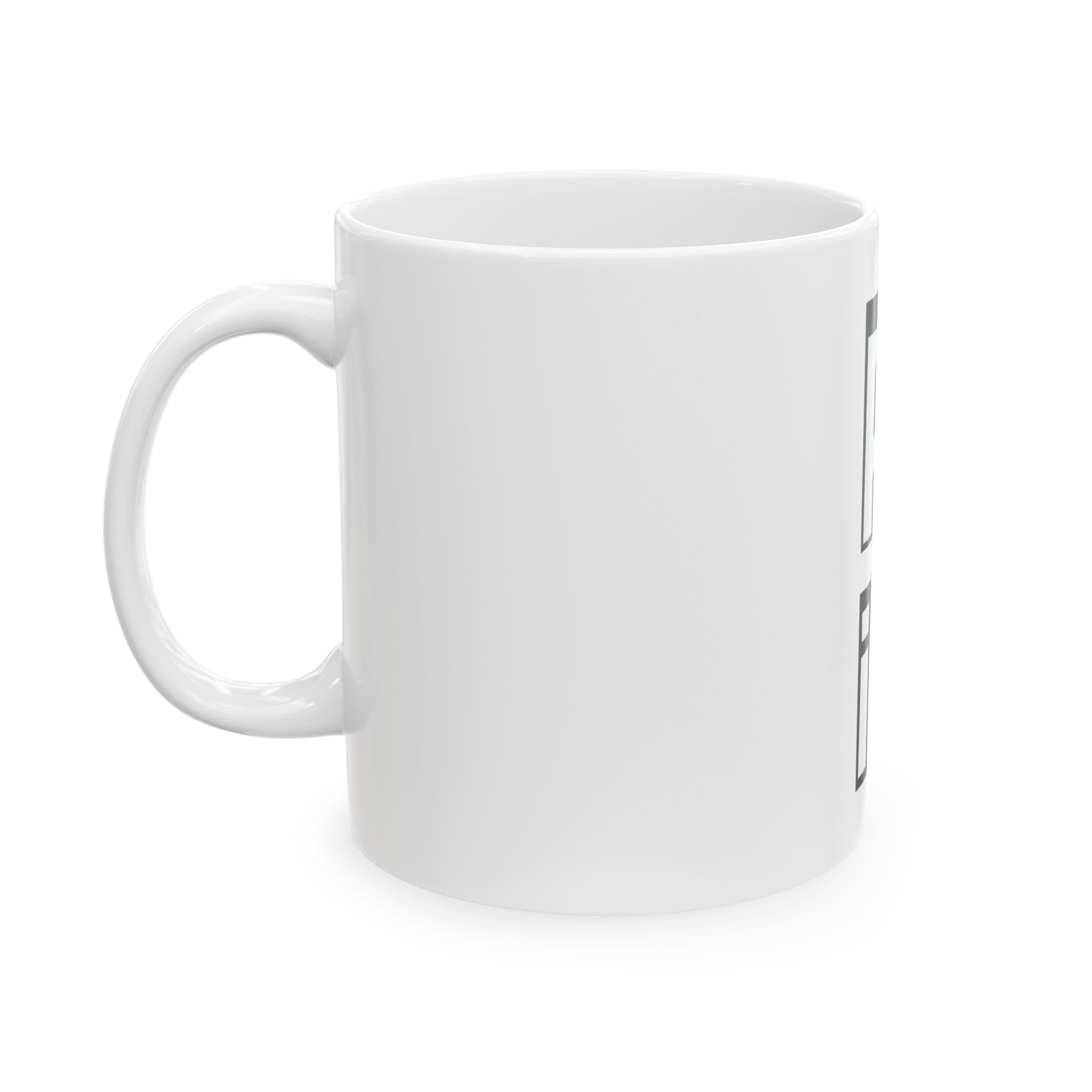 Ceramic Mug — Bold Black Block Text Design (11oz or 15oz)