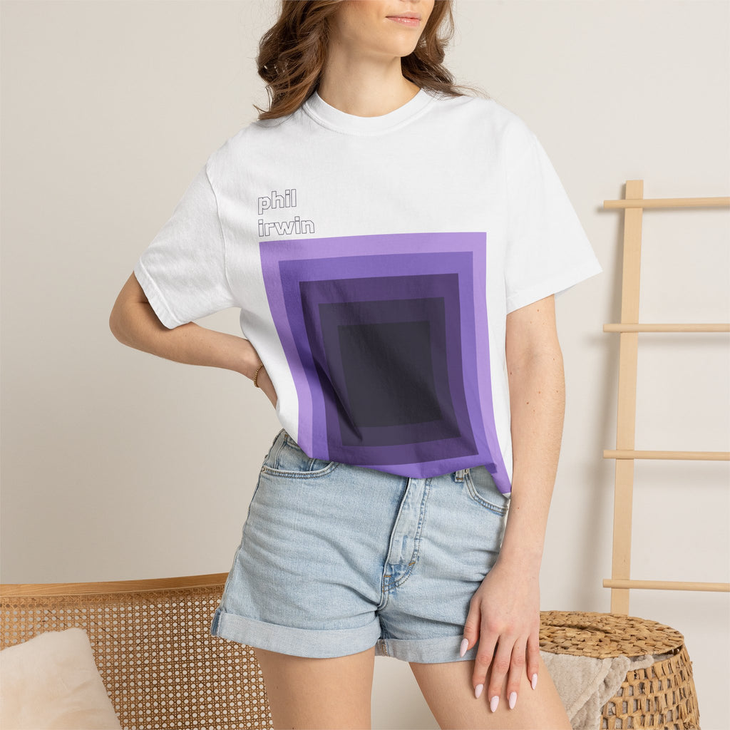 T-Shirt — Purple Layered Squares Graphic Tee (phil irwin)